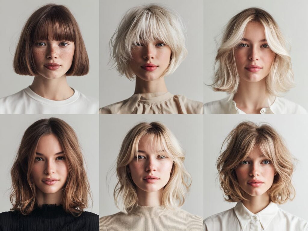 2025 saç trendleri: Blunt bob, bixie, curtain kahkül, katlı uzun saç, shag kesim