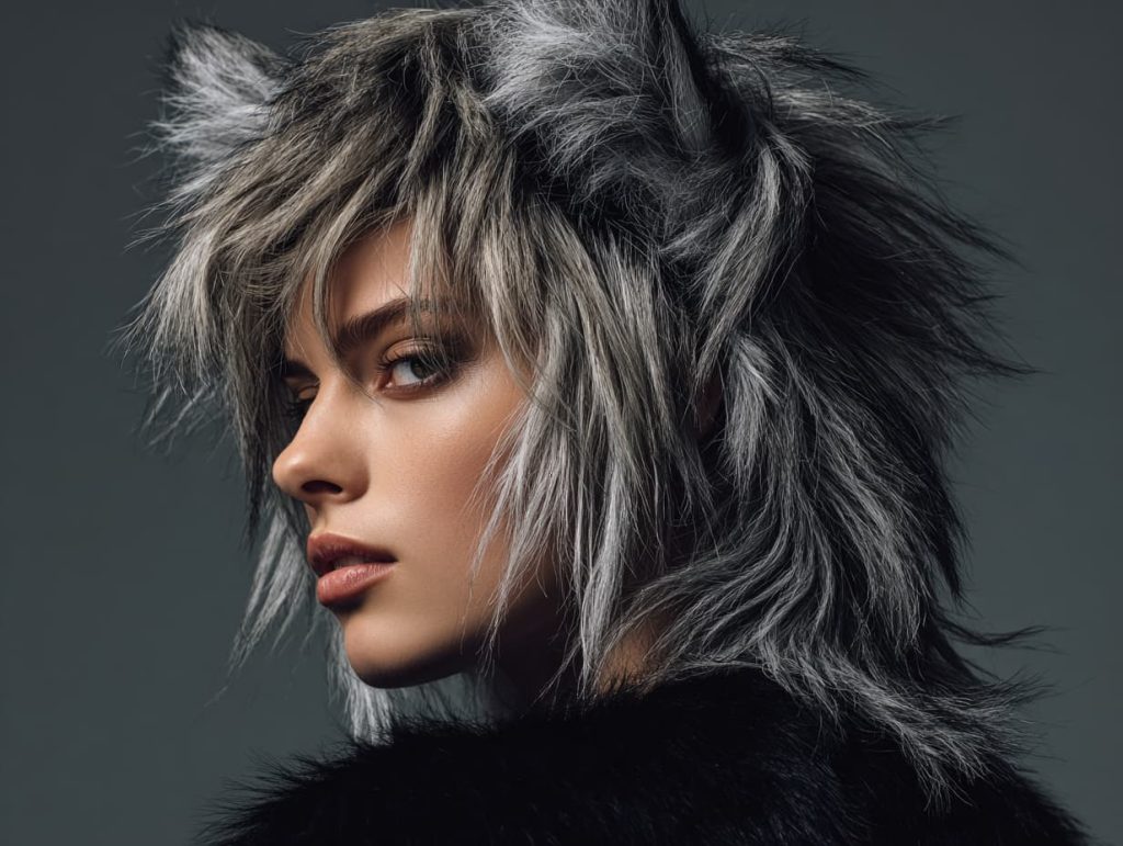 Wolf cut katlı ve asi kadın saç modeli